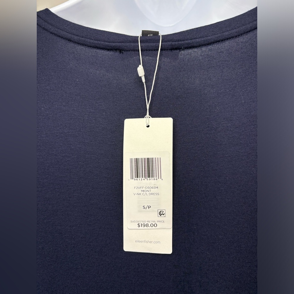 Eileen Fisher Long Sleeve V Neck Midi Dress - NWT - Picture 10 of 12